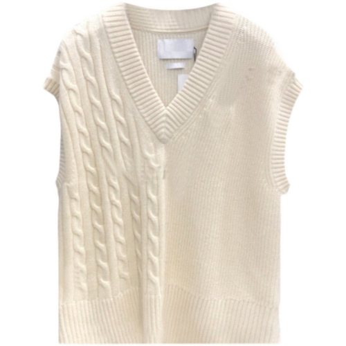 blackpink jennie same style white vest vest knitted v-neck sweater for women spring and autumn