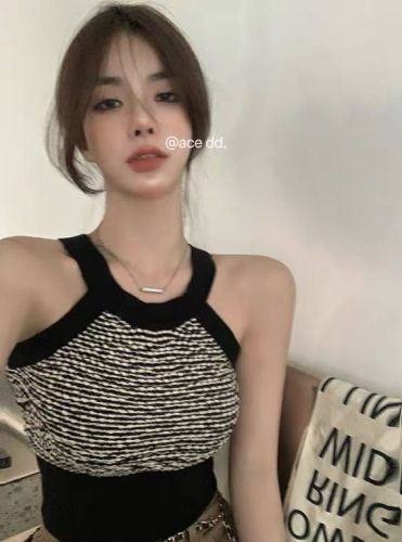 Korean style camisole women's summer hot girl retro slim slim sexy outer wear inner bottoming shirt top