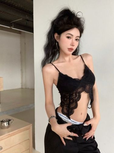 Real shot of sweet and pure lust style lace vest hot girl sexy suspender bra all-in-one beautiful back inner top