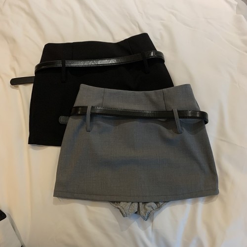 Real shot Korean version of the internet celebrity spicy girl small waist high waist temperament half skirt buttocks suit skirt 