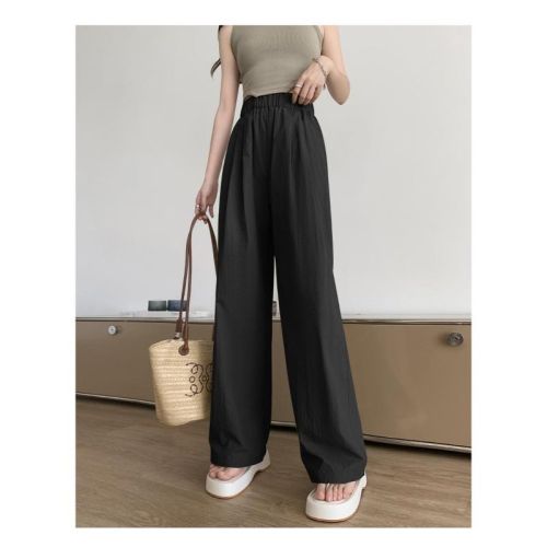 Original fabric, high-quality summer thin high-waist drape loose lazy Yamamoto pants straight casual pants