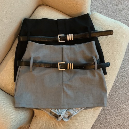 Real shot Korean version of the internet celebrity spicy girl small waist high waist temperament half skirt buttocks suit skirt 