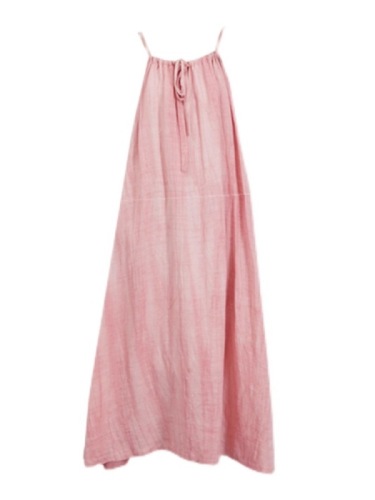 Pink suspender long skirt women's summer new seaside vacation beach dress halter neck design niche skirt