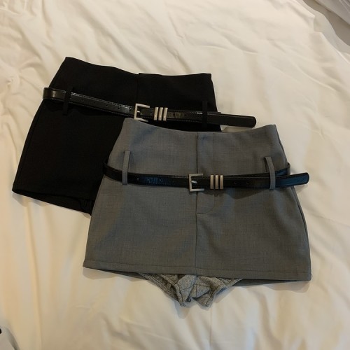 Real shot Korean version of the internet celebrity spicy girl small waist high waist temperament half skirt buttocks suit skirt 