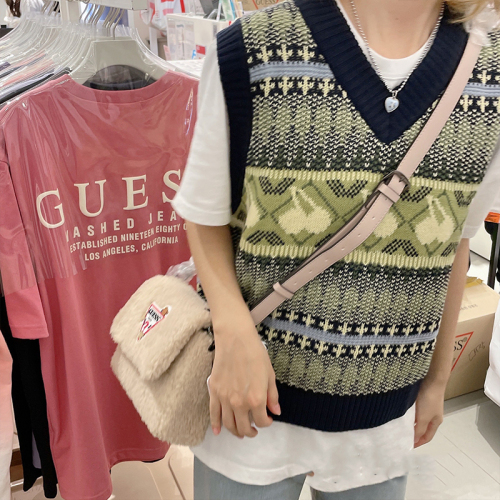 Korean autumn and winter Internet celebrity krish cherry sweater vest sweater vest women's vest