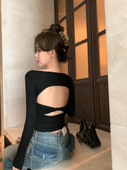 實拍~欲感露背T絕美露背殺！自帶胸墊顯身材實穿掛