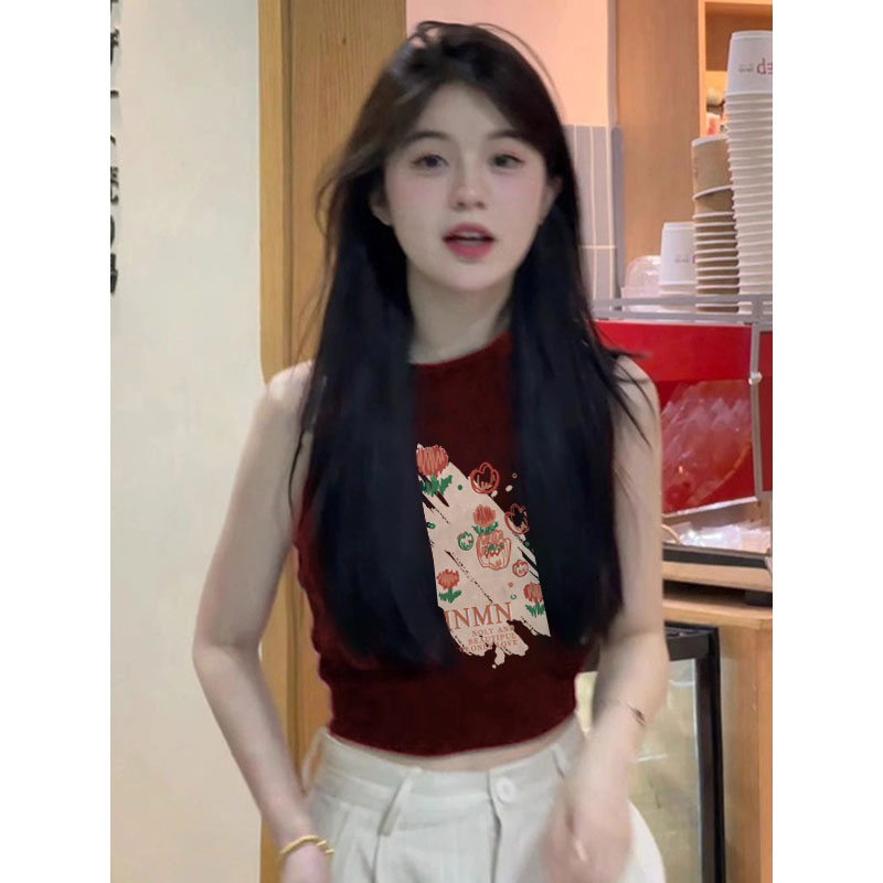 210克後包條 春夏季修身短款背心無袖t恤女