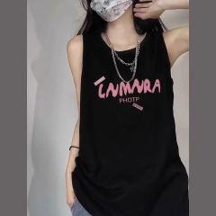 210克後包條 春夏季寬鬆純棉印花無袖背心女