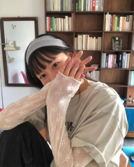 New styles for spring and summer!  Korean ins cute Japanese bow elastic mesh bottoming shirt long-sleeved T-shirt inner layer