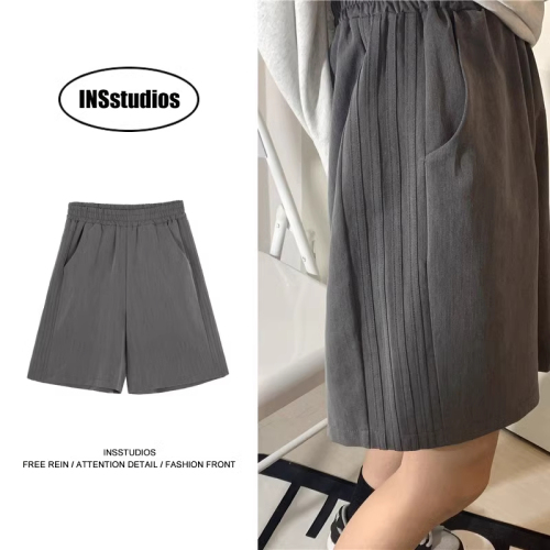 Suit shorts for women in summer, high-waisted, slim, sweet and cool pants, loose casual sports pants, women's trendy