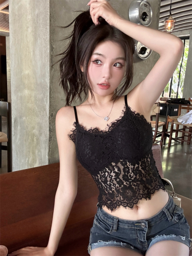 Actual shot~ Lace suspender pure desire elastic loose vest spring and summer new tube top