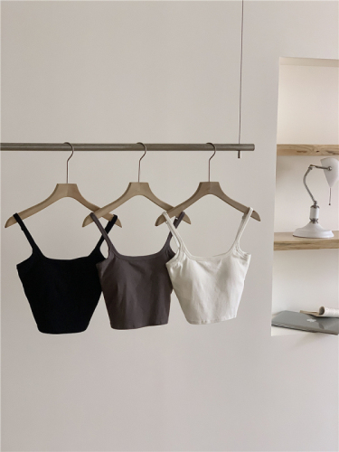 Actual shot~Spring and summer new style~Camisole women's outer wear with padded bra, beautiful back underwear, sleeveless top