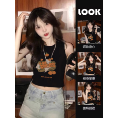 210克後包條 春夏季修身短款背心無袖t恤女