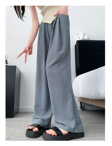 Original fabric ice silk wide-leg pants women's pants 2024 new summer thin straight casual pants loose Yamamoto pants