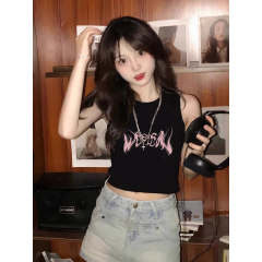 210克後包條 春夏季修身短款背心無袖t恤女