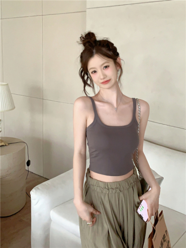 Actual shot~Spring and summer new style~Camisole women's outer wear with padded bra, beautiful back underwear, sleeveless top