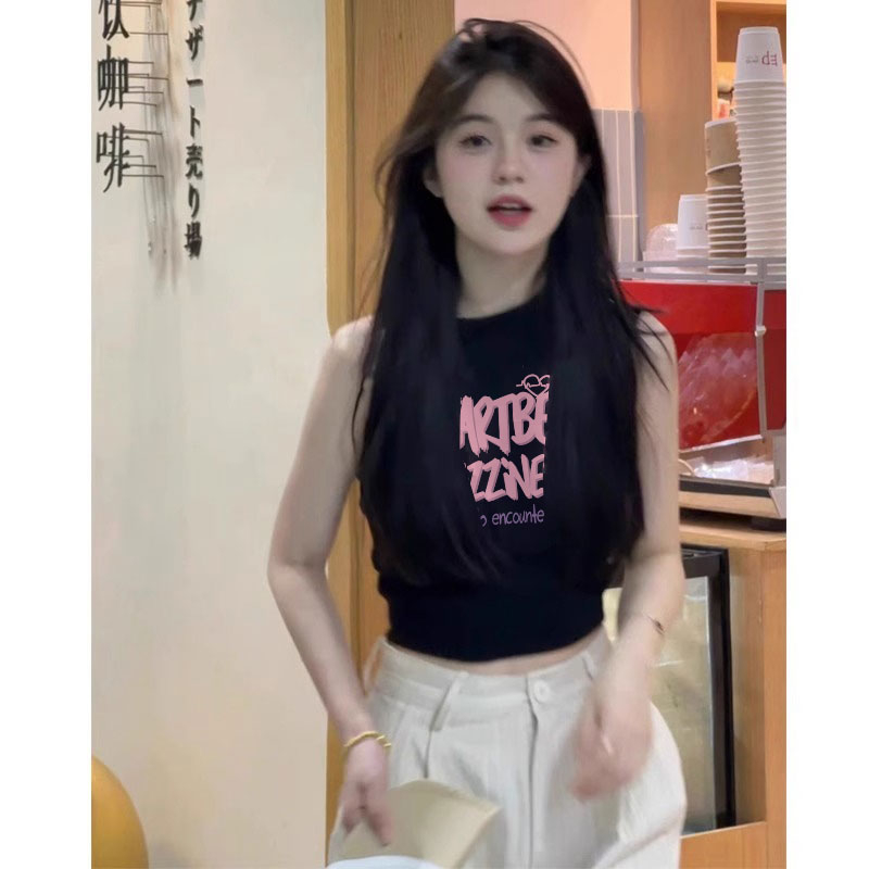 210克後包條 春夏新款修身顯瘦短款無袖背心女