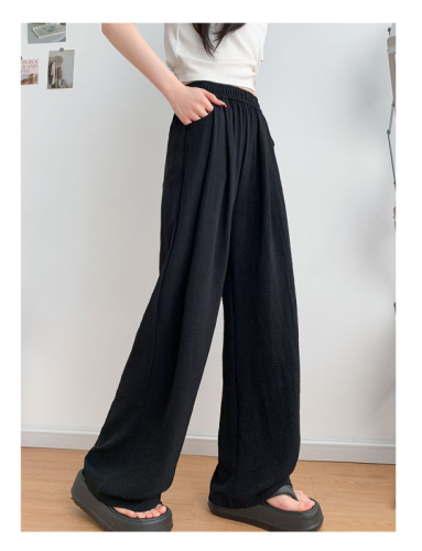 Original fabric ice silk wide-leg pants women's pants 2024 new summer thin straight casual pants loose Yamamoto pants