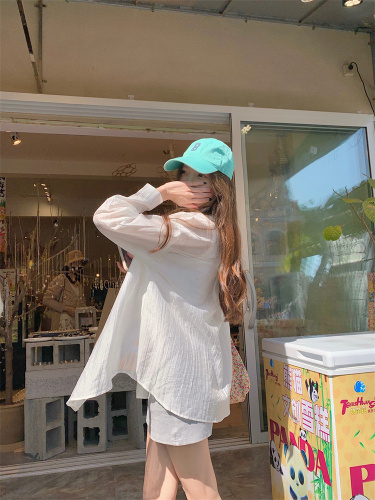 Actual shot of summer new design versatile sun protection long-sleeved casual top