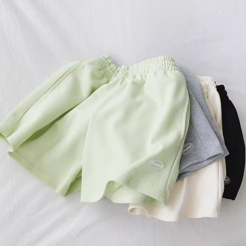 大码200斤薄荷绿yyds休闲短裤女夏季设计感小众运动阔腿纯色裤