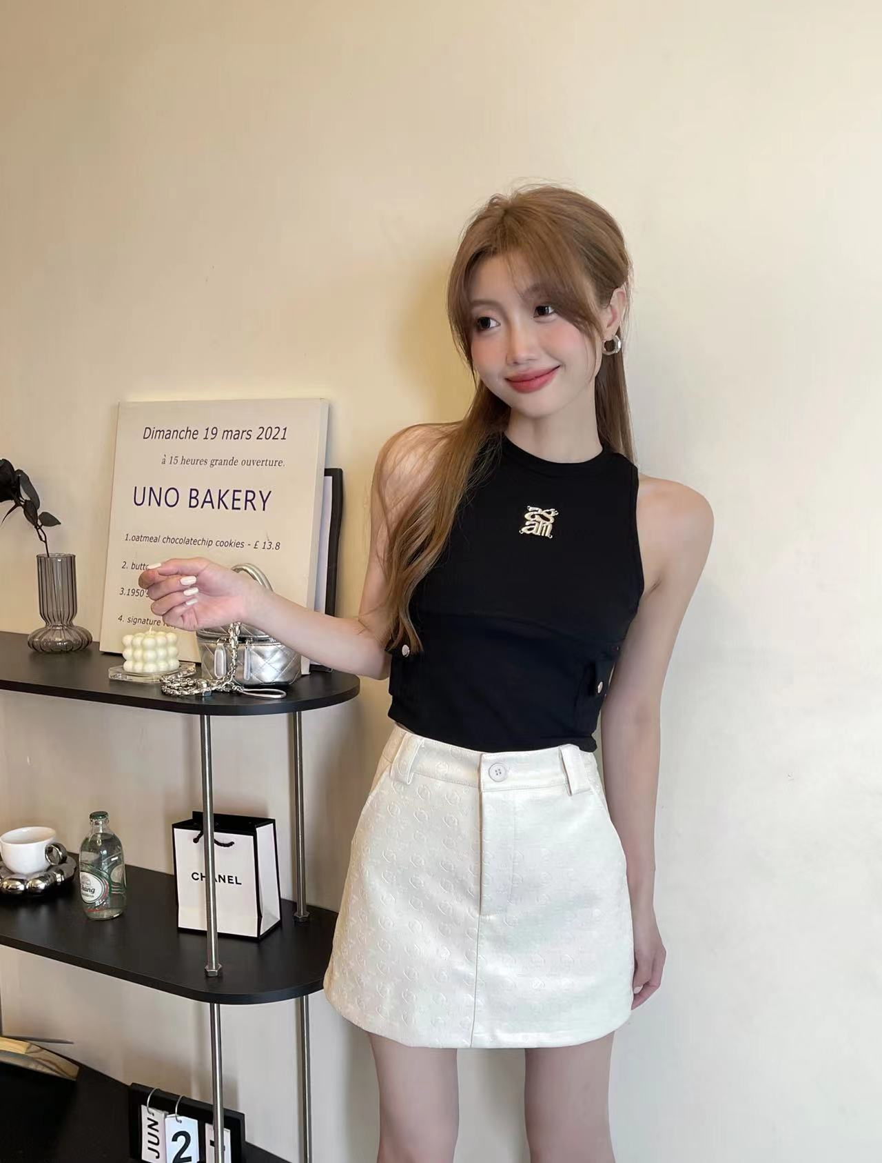 螺紋棉2X2 2024夏季修身辣妹心機設計感顯瘦洋氣背心女