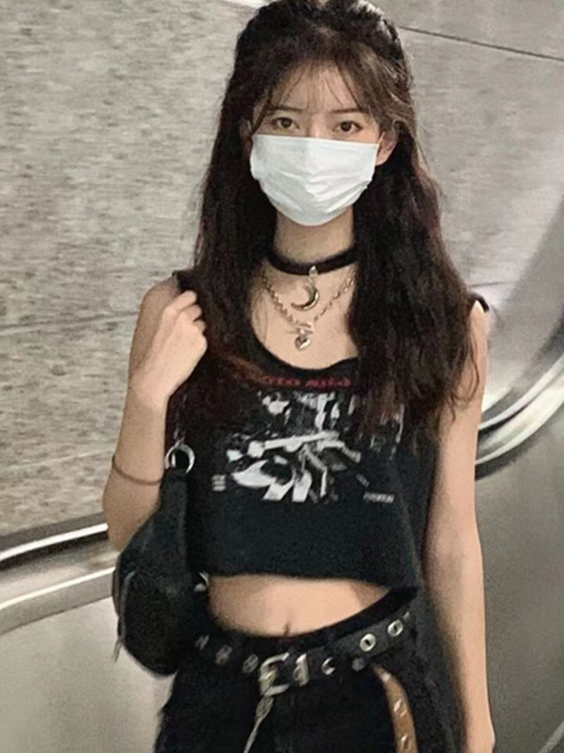 純棉官方 夏季無袖辣妹背心女短款露肚臍上衣內搭潮