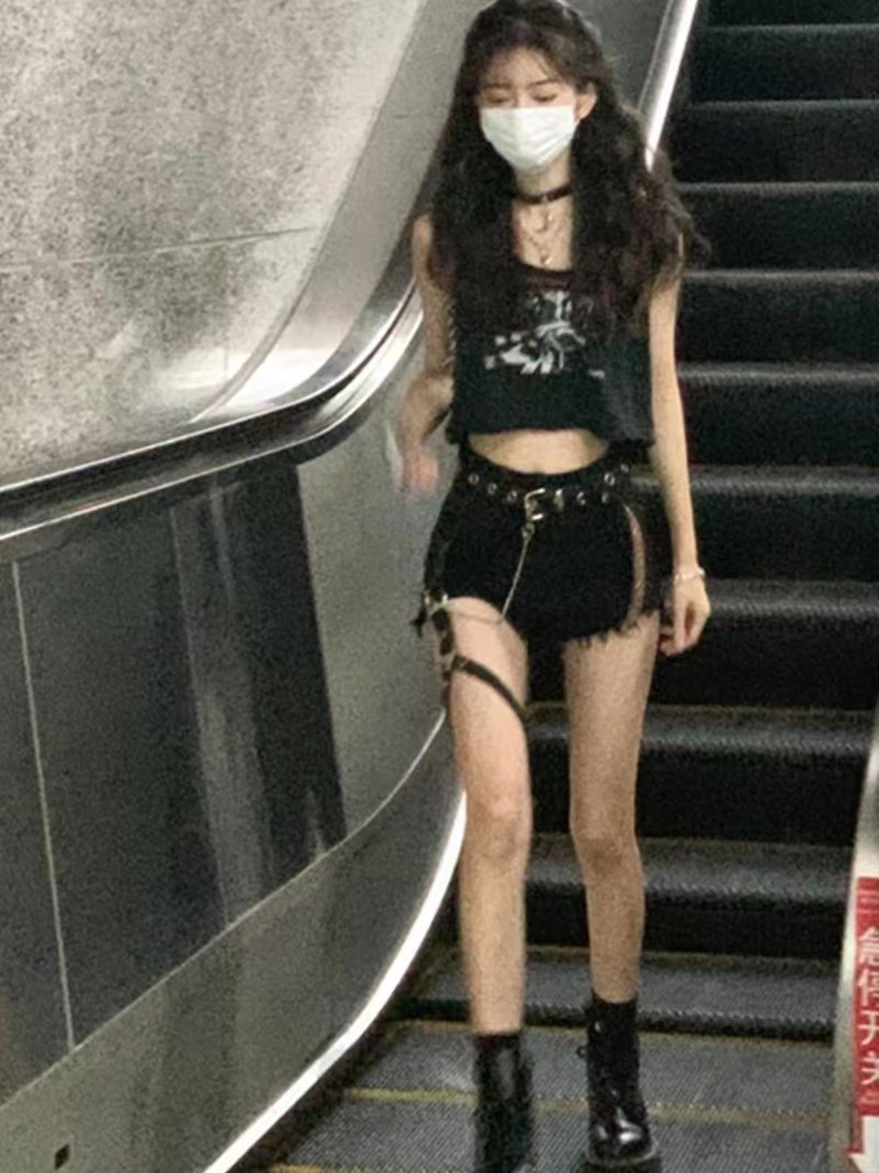 純棉官方夏季無袖辣妹背心女短款露肚臍上衣內搭潮