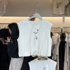 東大門女裝2024春款美式酷辣無袖T恤寬鬆顯瘦坎肩上衣ins潮牌背心