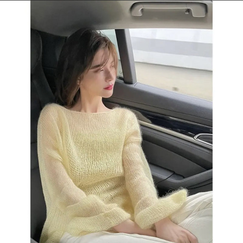 WX报单 韩版时髦高级感套头奶fufu针织衫温柔风炸街毛衣女