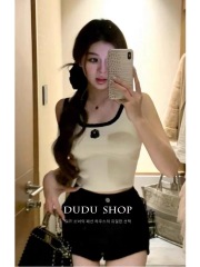 純欲性感U領背心內搭女早春新款熱辣美式收腰高級感別致絕美上衣