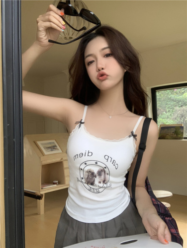 Actual shot~Summer new style printed lace camisole hot girl vest for women