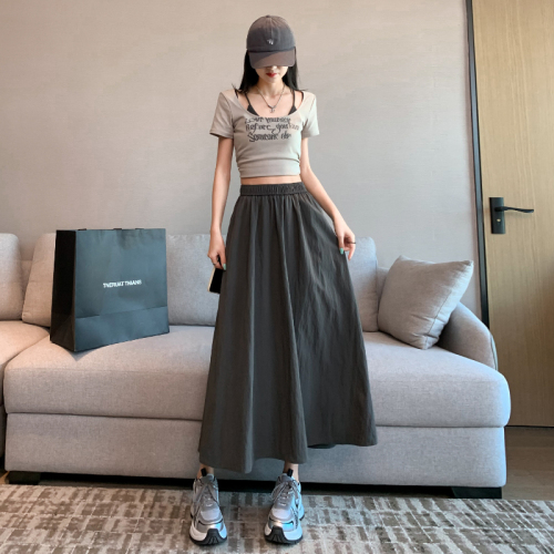 Real shot Yamamoto culottes for women spring and autumn 2024 new high-waisted a-line half-length skirt pleated umbrella skirt summer