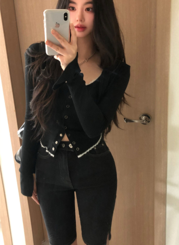 INS blog recommendation!  Street Sexy Hot Girl Camisole Top Women's Short Cardigan Jacket Two-piece Set