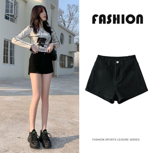 Ins style hot girl denim shorts for women in summer versatile high waist slim sexy straight slim stretch a line hot pants trendy