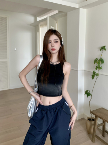 Real shot ~ hot girl short gradient color camisole top