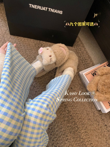 Real shot ~ Walking God Pants Cartoon Cute Lazy Pants Pajama Pants Summer Casual Pants