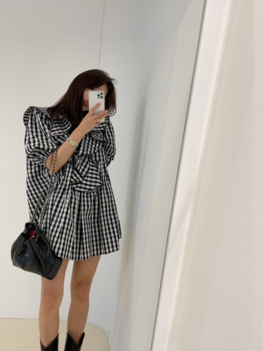 Original spot gentle ruffled loose short-sleeved dress