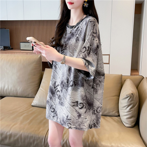 Real shot of cotton Internet celebrity ins trend super hot short-sleeved T-shirt for women in summer loose casual design niche versatile top