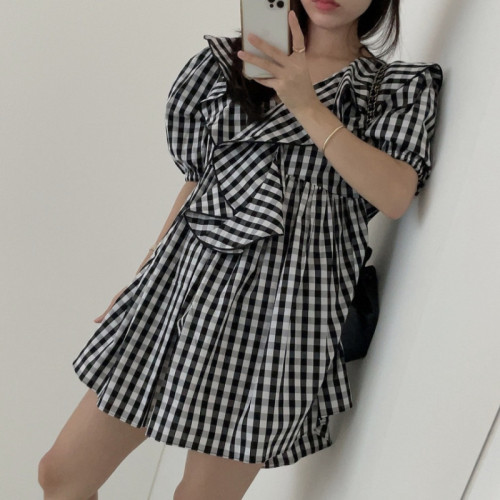 Original spot gentle ruffled loose short-sleeved dress