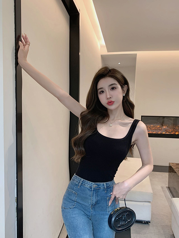 實拍 夏季新款棉紗乳膠杯長款背心女可外穿純欲風百搭上衣女