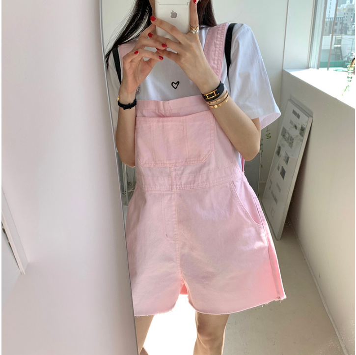 Original spot, adjustable shoulder straps, age-reducing pockets, casual overalls