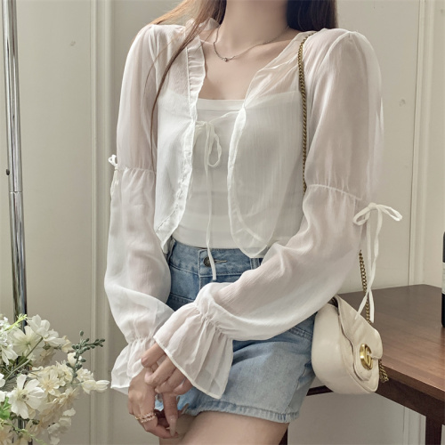 Real shot sun protection clothing summer thin 2024 new style Xiaoxiang gentle wind short jacket women's sun protection clothing trend