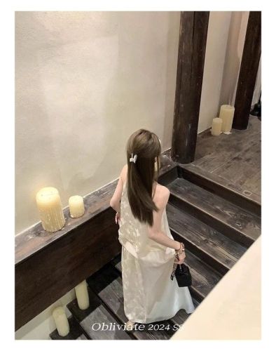 一忘皆空/白茶琉璃’新中式上衣半裙套装女夏季蝴蝶印花小衫长裙