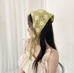 Korean ins sweet and cute handmade hook and triangle scarf versatile strap belly bag