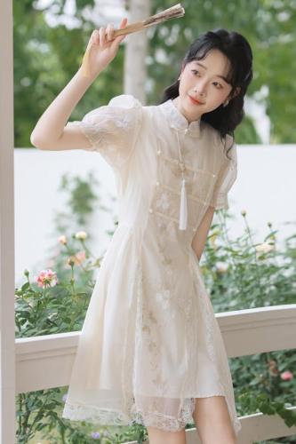 Real shot of new Chinese style improved cheongsam dress women's 2024 new summer Hanfu national style small skirt