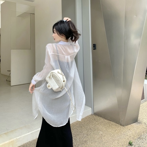 Actual shot ~ 2024 summer new style French style gentle and sweet seaside vacation sun protection long shirt