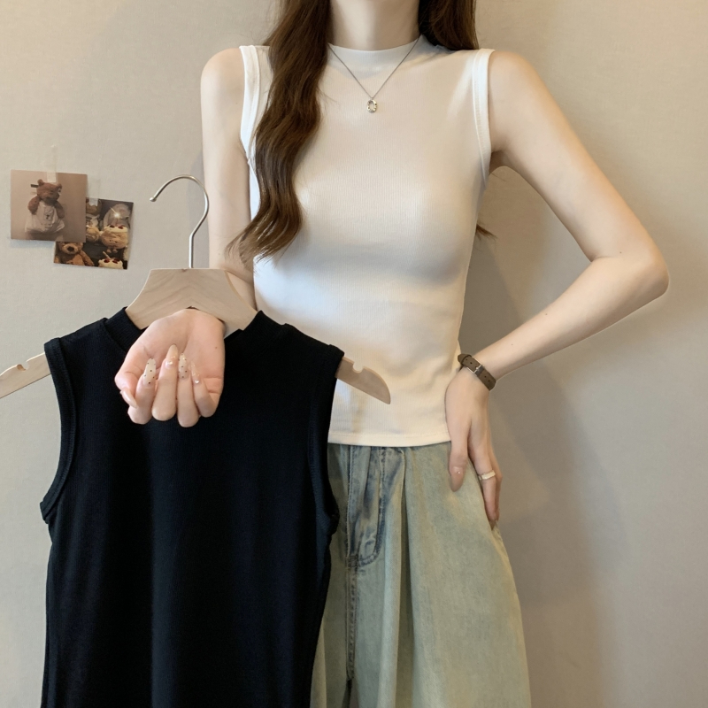 134#實拍  40支純棉 2024夏裝無袖T恤女背心上衣