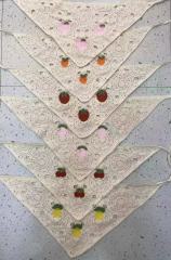 法式復古針織辣妹三角巾出遊甜美可愛鈎花文藝風頭巾女包頭髮帶潮