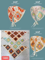 法式復古針織辣妹三角巾出遊甜美可愛鈎花文藝風頭巾女包頭髮帶潮