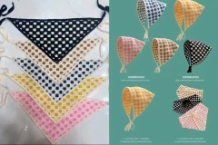 French vintage knit hot girl triangular scarf travel sweet cute crocheted bohemian style headband for women hair accessory trendy